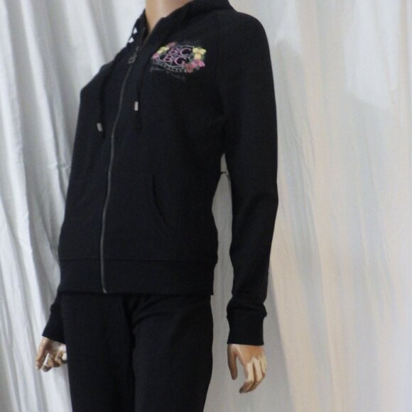 NWT BCBG sz MED, LG, XL 95% cotton PASTEL FLORAL & BLACK 2 PC TRACKSUIT - Picture 8 of 16